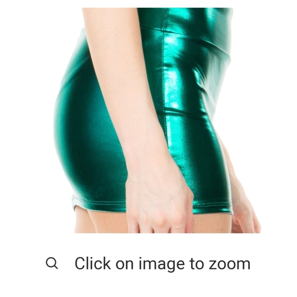 Women's mini skirt SAKKAS , METALLIC/LIQUID SHINY GREEN - Picture 5 of 5